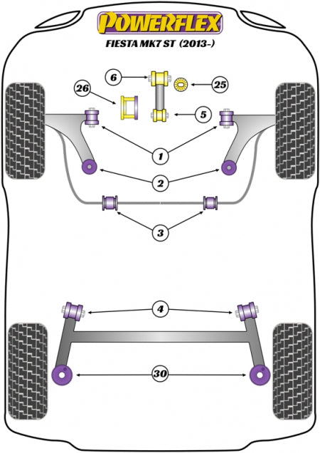 Ford Fiesta Mk7 Rear Spring Pads (Street Bushing)